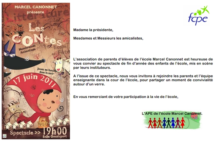 2011 Fête école invitation